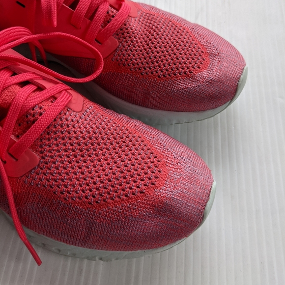 NIKE Odyssey React 2 Flyknit Pink Running Shoes - Picture 12 of 13